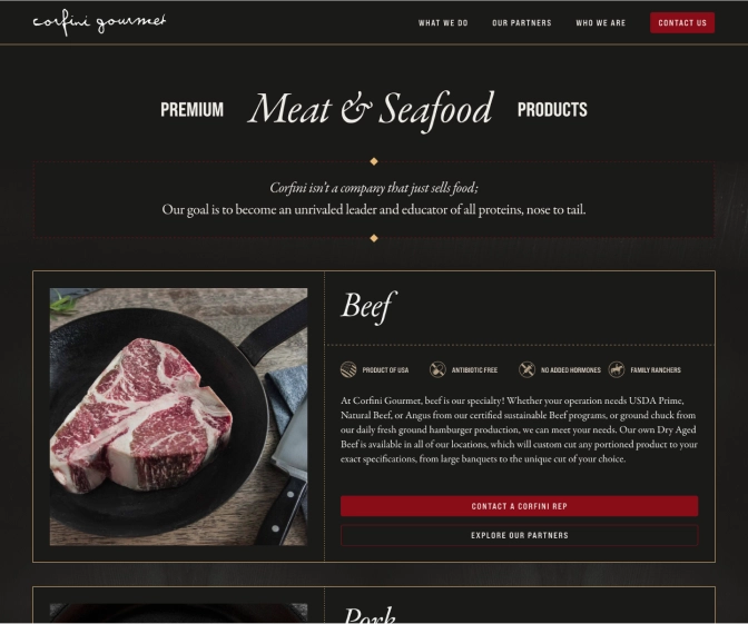 Corfini Products Page