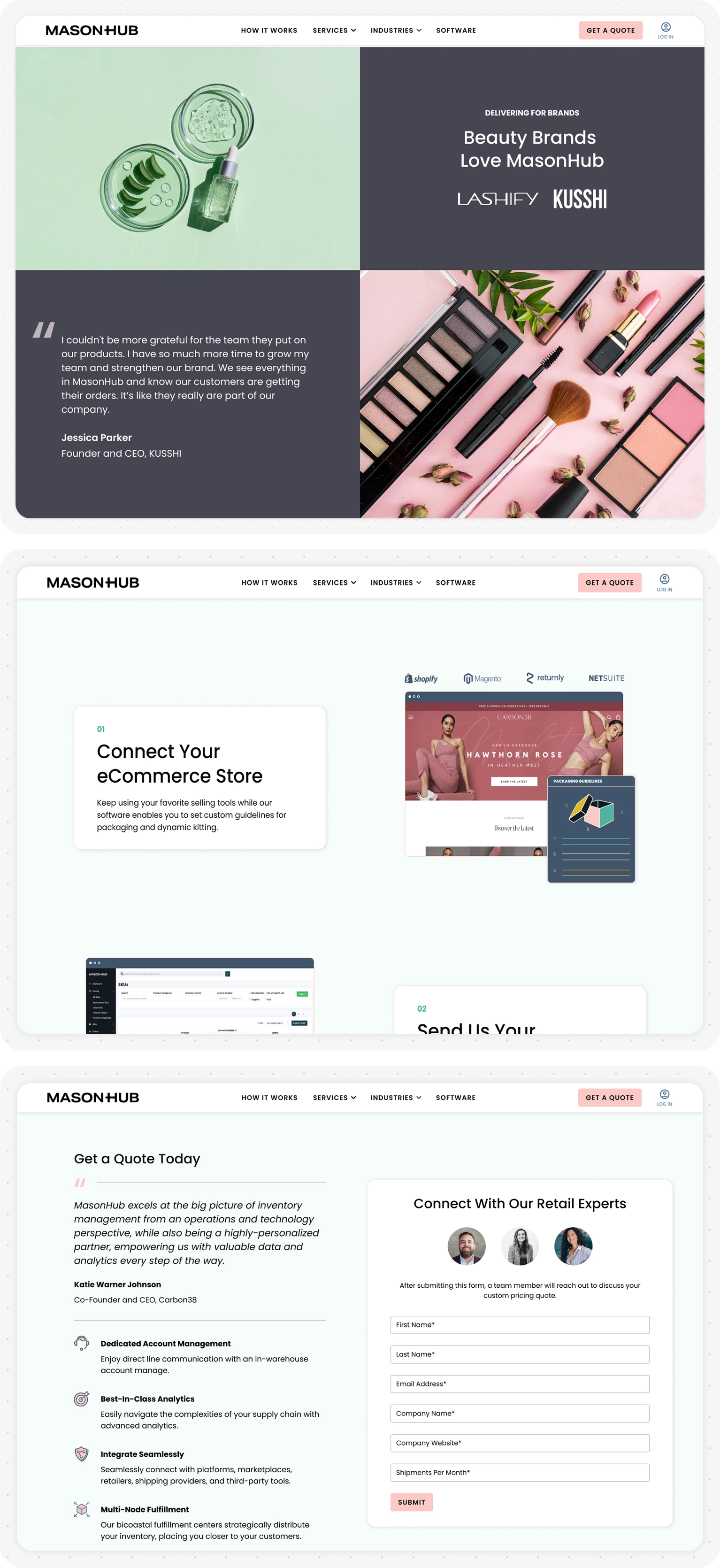 New MasonHub page designs