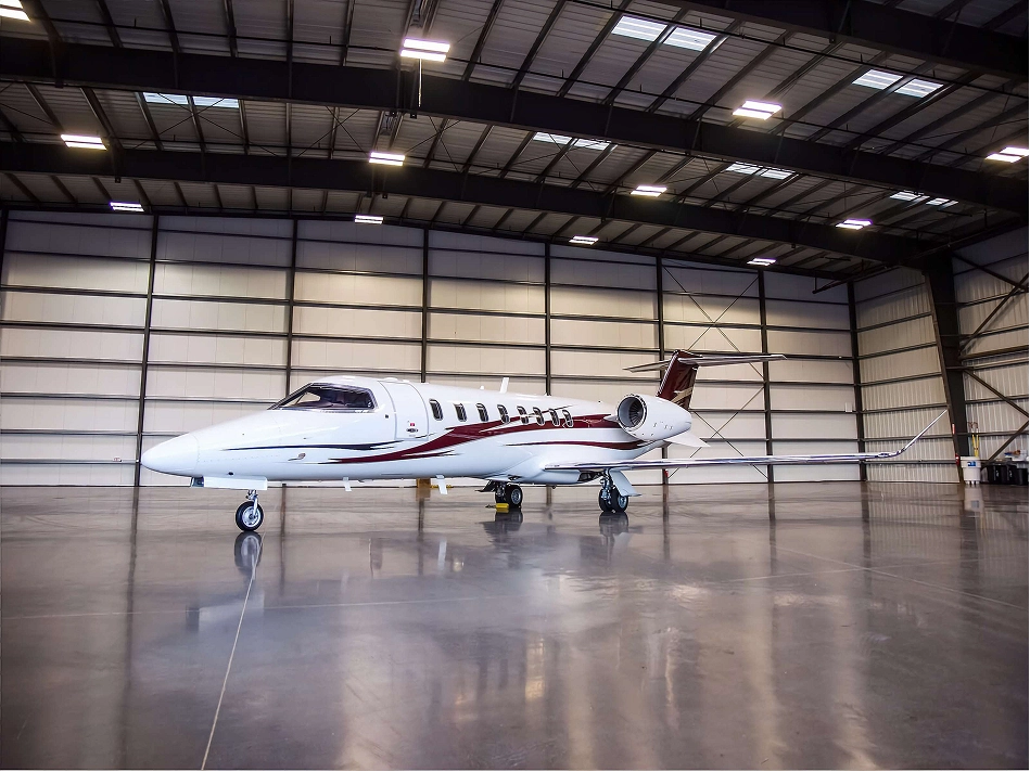 Private plane in a hangar