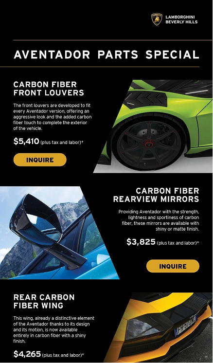 Lamborghini Aventador Parts Special Email