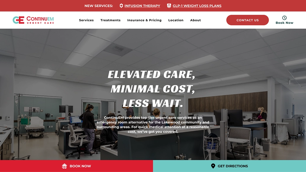 ContinuEM homepage desktop mockup