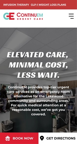 ContinuEM homepage mobile mockup