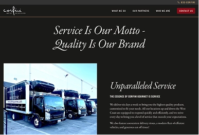 A page showing information on Corfini's history