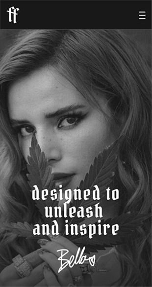 Forbidden Flowers mobile homepage mockup