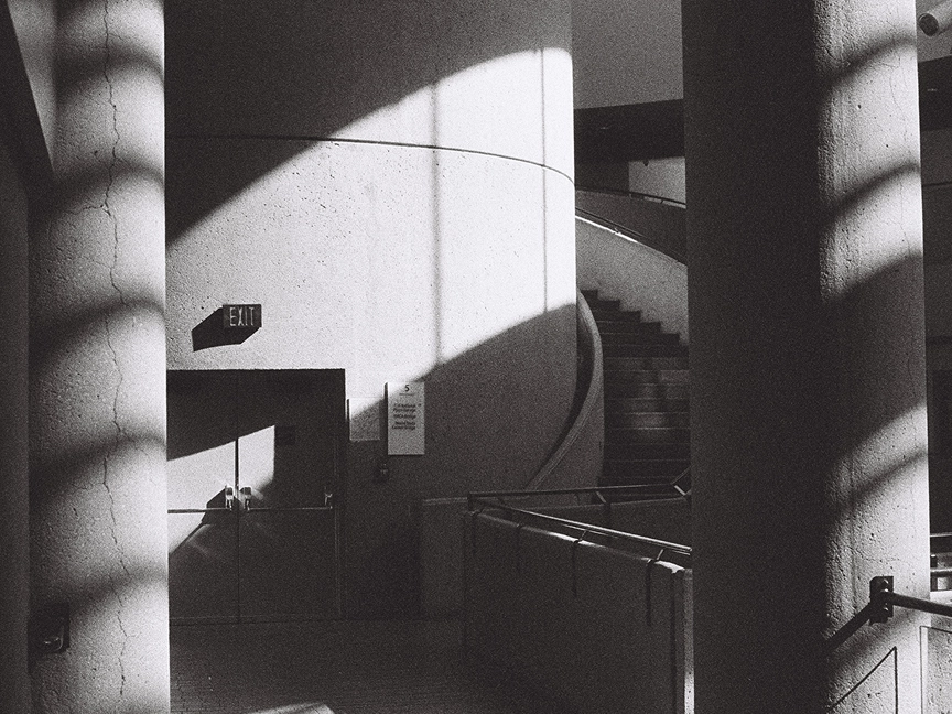 The Westin Bonaventure in downtown Los Angeles shot in black and white