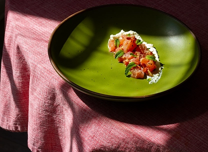 Grapefruit, mint, and almond salad