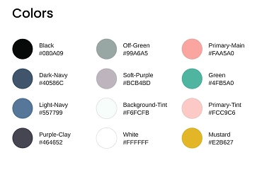 A screenshot from MasonHub's web style guide showing the color palette