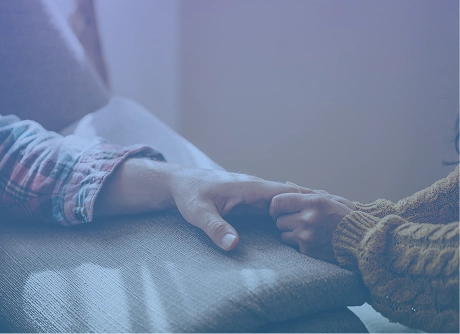 Closeup of people holding hands