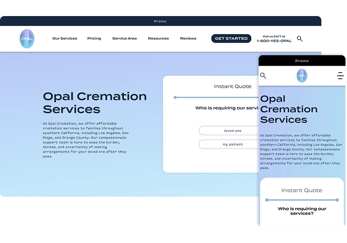 Opal Homepage Design