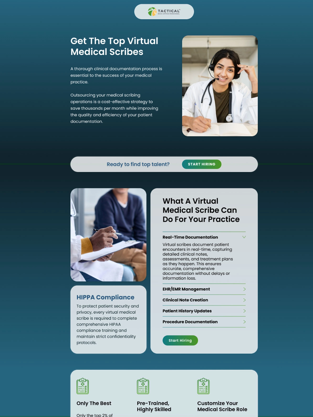Tactical Back Office landing page block one