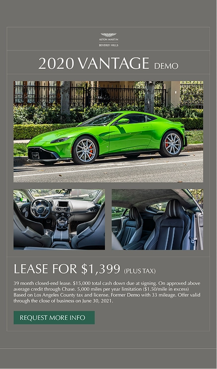 Aston Martin Vantage Lease Special Email