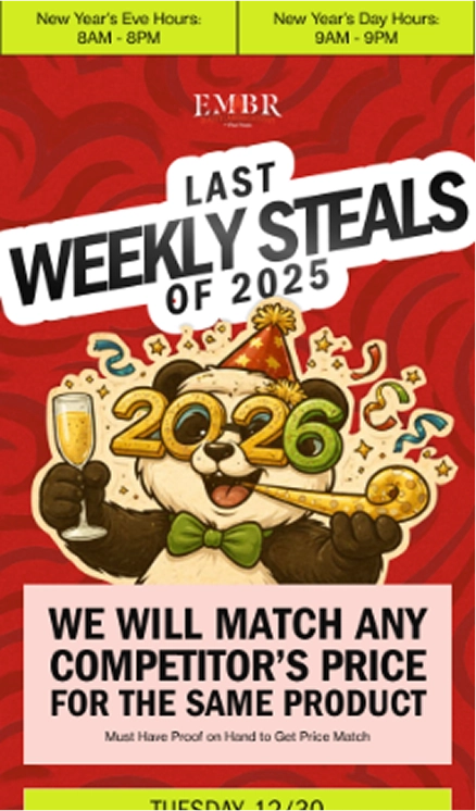 Holiday email for EMBR