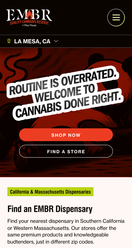 EMBR Homepage Mobile